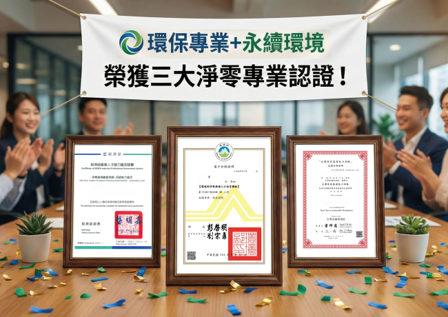 狂賀！榮獲三大淨零專業認證 🎉